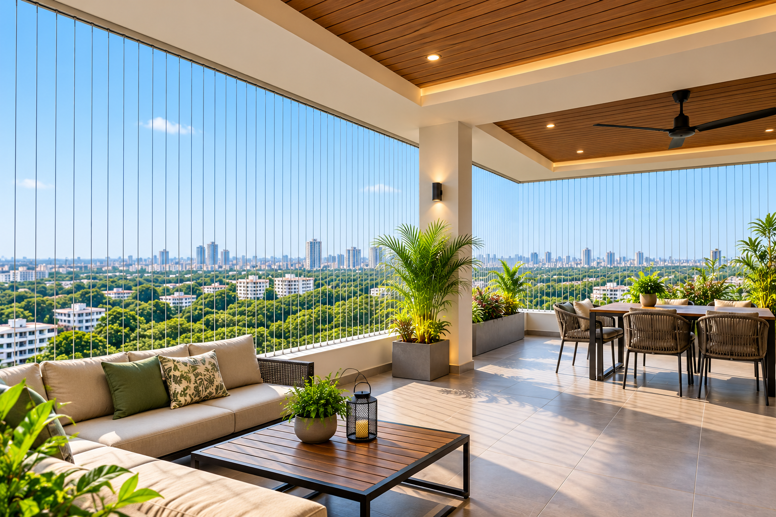 Terrace invisible grills